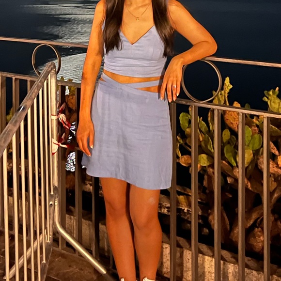 BLUE two piece Abercrombie linen set great for festival season - Picture 5 of 6